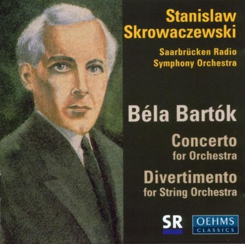 CD cover featuring a portrait of Stanislaw Skrowaczewski with text on a black background.