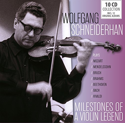 CD cover featuring Wolfgang Schneiderhan playing violin, purple background, black-and-white photo.
