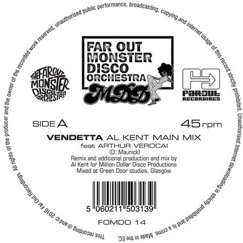 Far Out Monster Disco Orchest - Vendetta Ft. Arthur Verocai (Al Kent Remix) [12"] [VINYL]