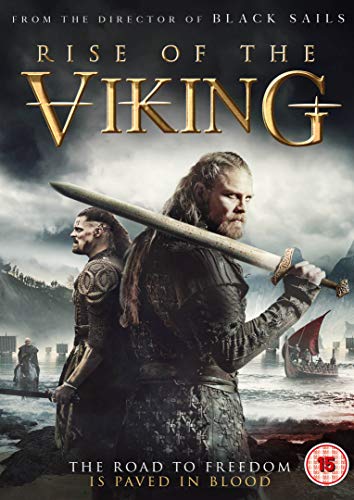 "Rise of the Viking DVD cover featuring two Viking warriors with swords and a ship."