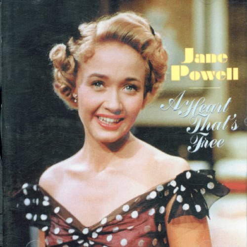 "Album cover featuring Jane Powell, a blonde woman, smiling in a polka dot dress."