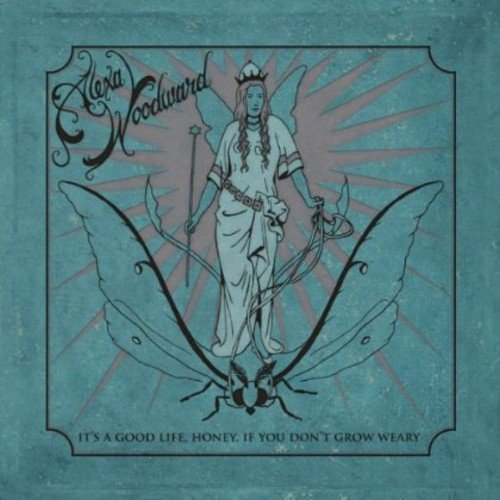 Album cover with angel illustration and text on a teal background.