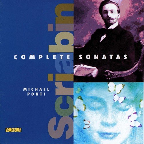 CD cover with blue background, featuring a man's portrait and abstract face design.