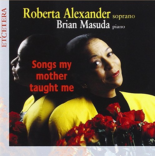 "CD cover with soprano Roberta Alexander and pianist Brian Masuda surrounded by red roses."