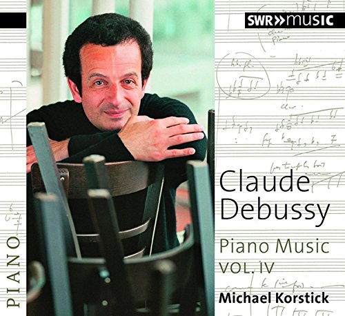 CD cover featuring a man resting on piano chairs with sheet music background.