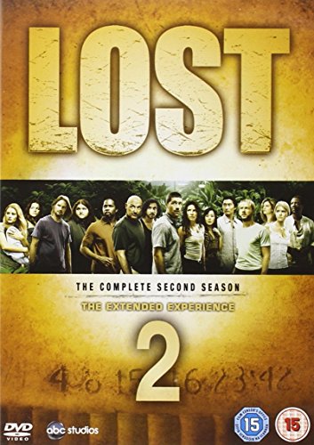 "LOST Season 2 DVD cover featuring main characters and a jungle background."
