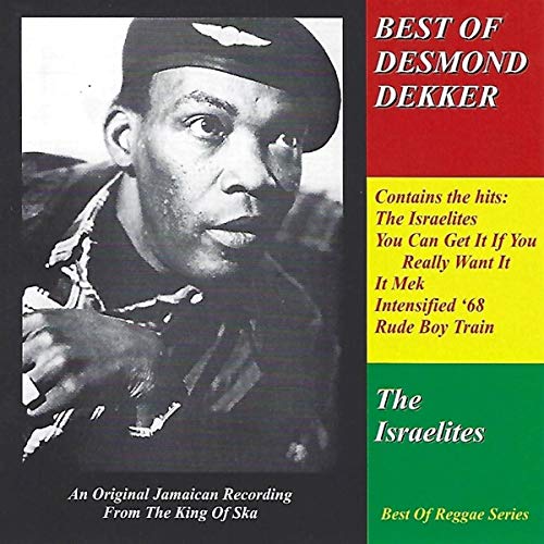 CD cover with Desmond Dekker's portrait and colorful text sections listing song titles.