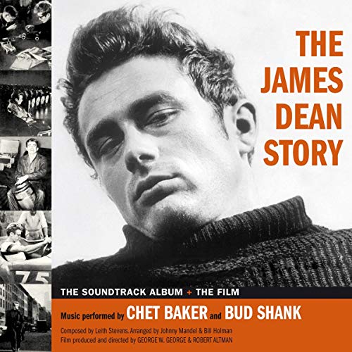Chet Baker album cover with black and white photo and orange text on white background.