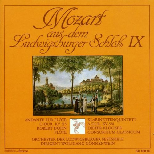 An orange CD cover with a painting of people in a landscape.