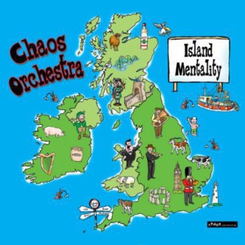 "CD cover featuring a cartoon map of the UK with various illustrations."