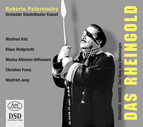 "CD cover with a man holding a spear, gray background, yellow and black text."