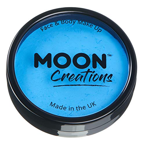 Pro Face & Body Paint Cake Pots by Moon Creations - Sky Blue - Professional Water Based Face Paint Makeup for Adults, Kids - 36g
