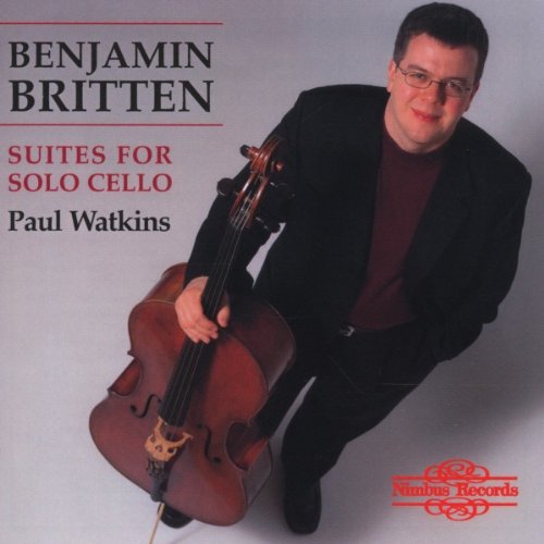 CD cover featuring a man holding a cello, with text and a logo.