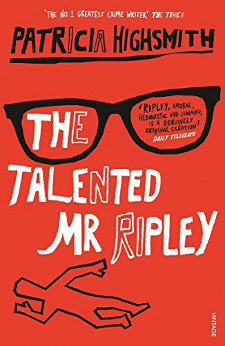 "Red book cover with white and black text, sunglasses, and abstract figure."