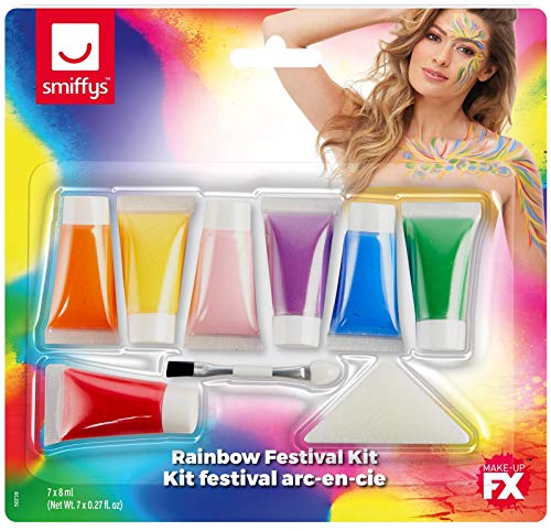 Smiffys 50739 Make-Up FX, Rainbow Festival Kit, Women, None, One Size