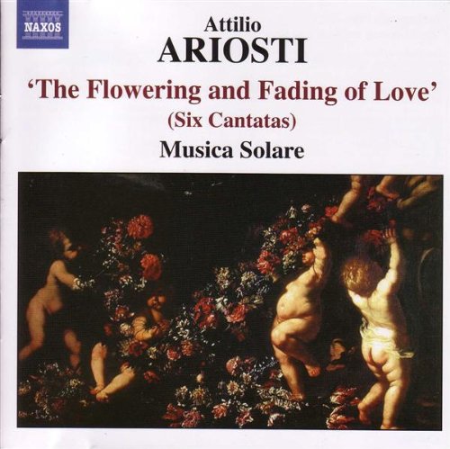 "Album cover with cherubs surrounded by flowers, white background, and red and black text."