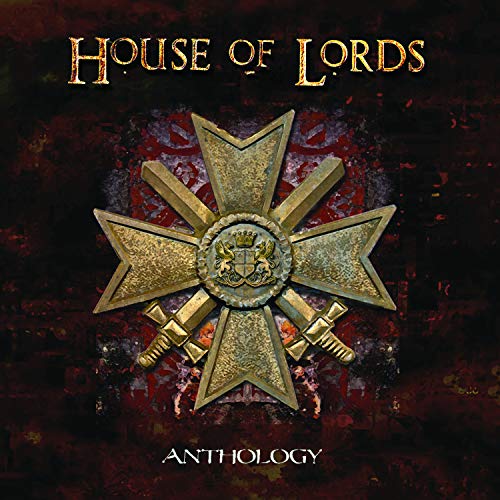 "Album cover featuring a gold Maltese cross on a dark, red background with 'House of Lords' text."