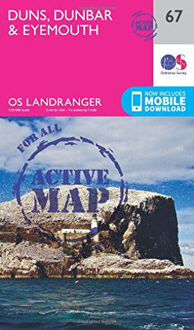 Landranger Active (67) Duns, Dunbar & Eyemouth (OS Landranger Active Map)