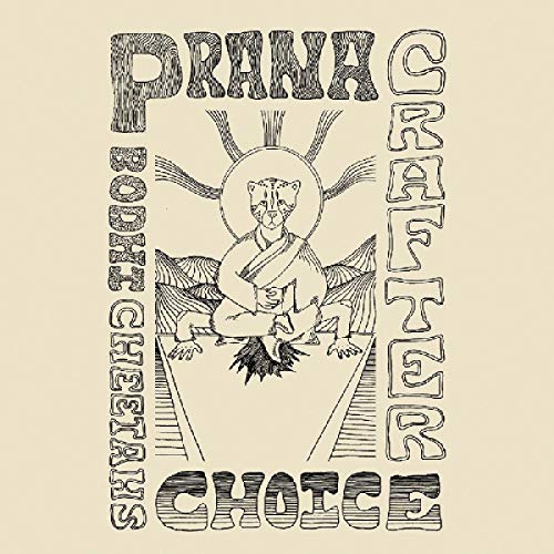 A beige album cover with a black line drawing of a cheetah meditating.