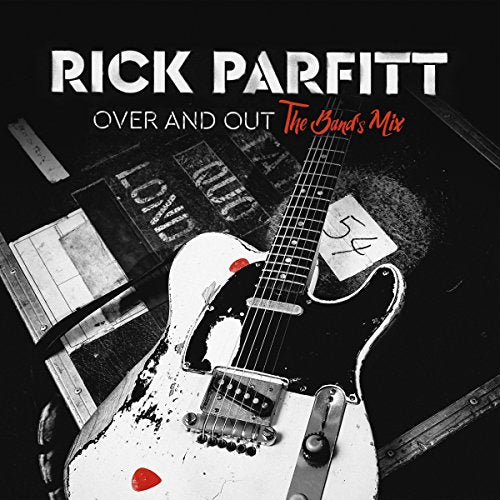 "Album cover featuring a white electric guitar with a black background and text."