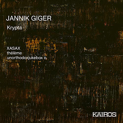 Dark, abstract album cover with white text and a textured, grungy background.