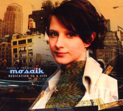 "CD cover featuring a woman in front of a cityscape background."