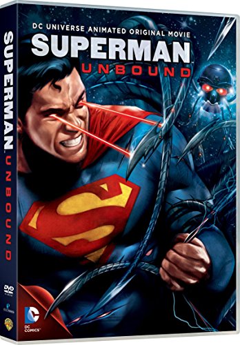 DVD case for "Superman Unbound" with Superman breaking free from dark tentacles.