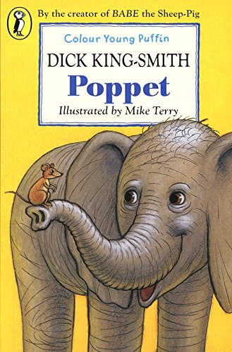 "Children's book cover featuring an elephant with a mouse on its trunk against a yellow background."