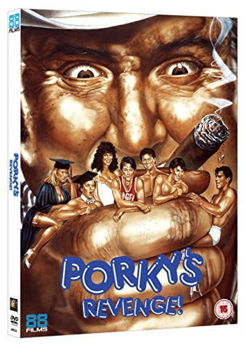 "Porky's Revenge" DVD cover featuring a topless woman and a basketball team.