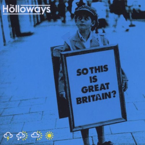 Blue-toned image of a child holding a sign that reads "SO THIS IS GREAT BRITAIN?"
