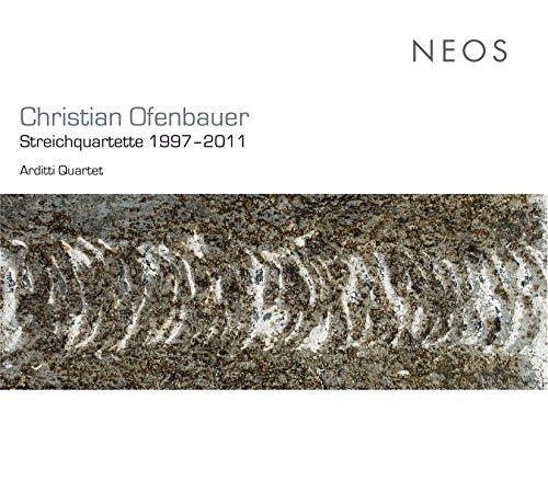 CD cover with white top and textured, gray bottom section, displaying text and "NEOS" logo.