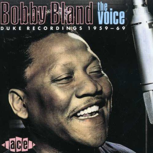 Bobby Bland's album cover: man singing into a microphone with closed eyes.
