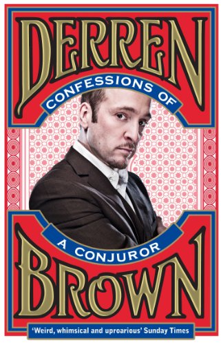 Book cover with Derren Brown's photo, red background, and gold lettering.