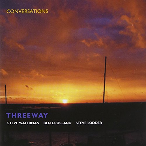 "CD album cover with a serene sunset scene and the title 'Conversations'."