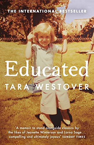 "Book cover of 'Educated' by Tara Westover, featuring a silhouette climbing a mountain."