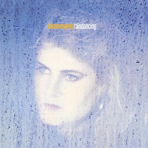 "Alison Moyet's 'Raindancing' vinyl album cover featuring a woman's face behind rain-streaked glass."
