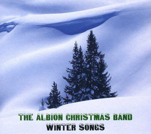 "CD cover with snowy hills, trees, and green and black text."