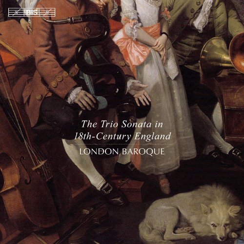 "CD cover featuring a period painting of musicians and a dog."