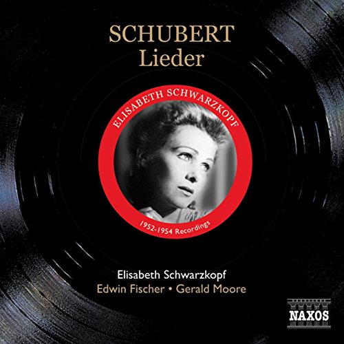 Black vinyl record cover with a red and black circular portrait of Elisabeth Schwarzkopf.