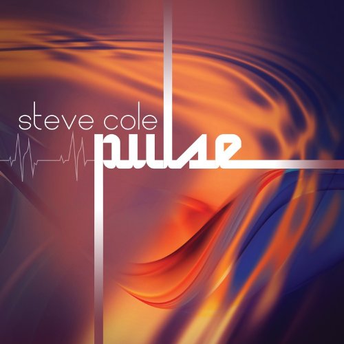 "Album cover with 'Steve Cole Pulse' text on abstract orange and purple background."
