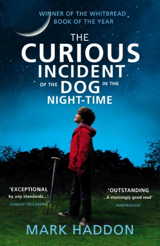 "Book cover of 'The Curious Incident of the Dog in the Night-time' with a boy."