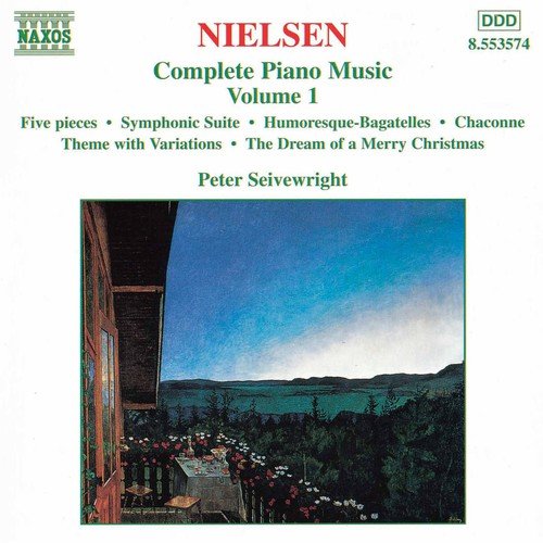 "CD cover featuring a serene landscape painting and text describing the music contents."