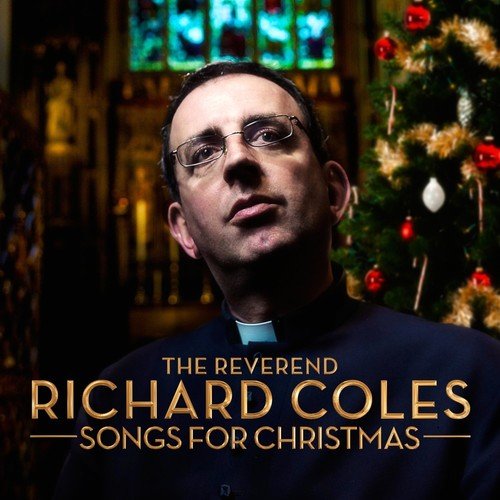 "Album cover featuring Reverend Richard Coles in clerical attire with a Christmas tree."