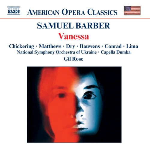"CD cover with a woman's face, split red and blue, on white background."