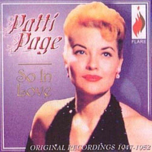 Patti Page CD cover featuring a blonde woman in a black dress on purple background.