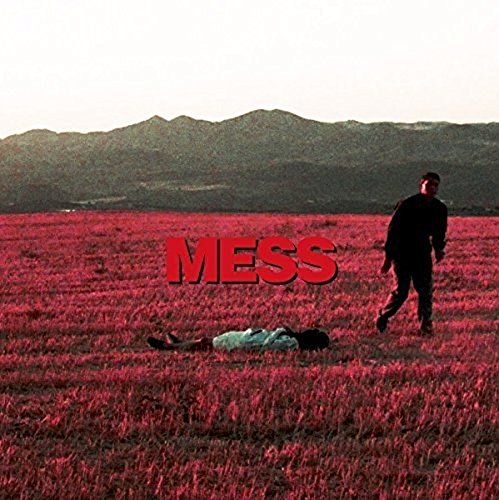 "Album cover with a man standing over a body in a red field."