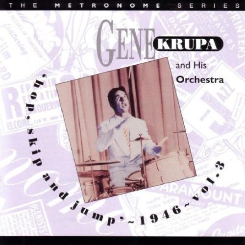 CD cover featuring Gene Krupa playing drums, with purple and white background.