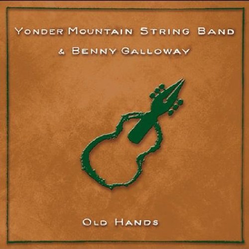 Brown album cover with green mandolin and white text "Yonder Mountain String Band & Benny Galloway".