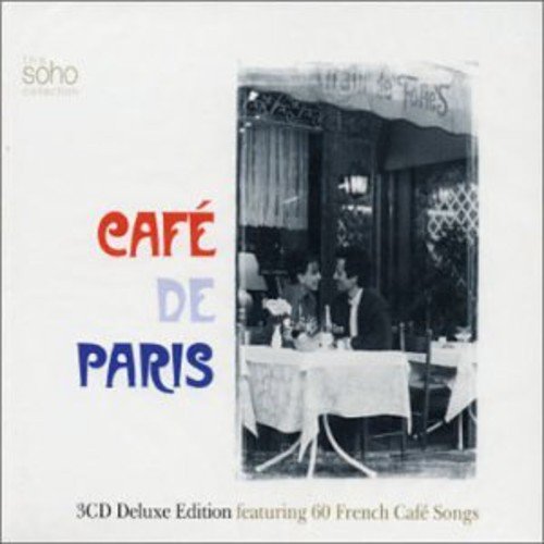 "CD cover with 'Cafe de Paris' text and a black-and-white cafe scene image."