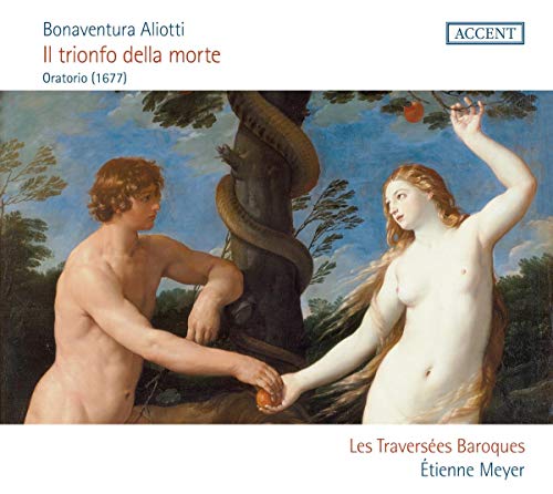 "Album cover featuring a Renaissance painting of Adam and Eve in the Garden of Eden."